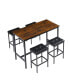 Фото #6 товара 47" Industrial Bar Table Set with Sturdy Steel Base and Adjustable Feet