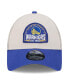Фото #2 товара Men's Khaki, Royal Golden State Warriors Throwback Patch Trucker 9FORTY Adjustable Hat