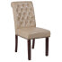 Фото #4 товара Hercules Series Beige Leather Parsons Chair With Rolled Back, Accent Nail Trim And Walnut Finish