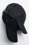 Pinstripe wool blend cap