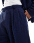 Фото #2 товара ASOS DESIGN smart co-ord wide leg trouser in navy texture