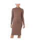 Maternity Ripe Ruby Rib Nursing Dress Mocha