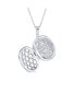 Фото #3 товара Antique Style Hallow Oval Essential Oil Diffuser Love Heart and Clover Flower Locket Necklace .925 Sterling Silver For Women Teen