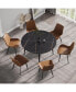 Фото #1 товара Black Round Dining Table-Modern Artificial Stone, 6-Person Capacity