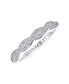 Фото #4 товара Intertwined Rope Twist Knot 1/2 Eternity Clear Pave Cubic Zirconia CZ Infinity Band Ring For Women Girlfriend .925 Sterling Silver
