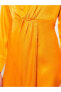 Фото #4 товара Gömlek Yaka Düz Uzun Kollu Saten Kadın Elbise