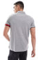 Tommy Hilfiger logo cuff slim fit polo in grey heather Mittleres Heidegrau, 3XL - Chest 121-126 cm - фото #4