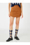 Фото #26 товара Юбка женская Koton Юбка Mini с высокой талией в виде замшевой асимметричной нарезки