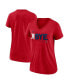 ფოტო #1 პროდუქტის Women's Boston Red Sox Red K-Bye Tri-Blend V-Neck T-shirt