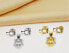 Playful silver jewelry set with zircons Owl SET224W (pendant, earrings)