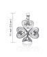 Фото #2 товара Saint Patrick's Large Lucky Irish Shamrock Celtic Spiral Heart Clover Pendant Necklace For Women For Oxidized Sterling Silver