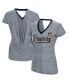 Фото #1 товара Women's Navy Milwaukee Brewers Halftime Back Wrap Top V-Neck T-shirt