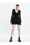 Фото #3 товара Платье Koton Mini Tulle Dress V-Neck Long Sleeve Lined