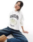 Hollister Barcelona tennis club printed sweatshirt in white Белый, S - фото #1