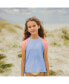 ფოტო #2 პროდუქტის Toddler, Child Girls Cornflower Peach Sleeve SS Rash Top