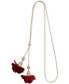 Фото #4 товара I.N.C. International Concepts fabric Flower 37" Lariat Necklace, Created for Macy's