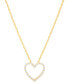 Diamond Open Heart Pendant Necklace (1/4 ct. t.w.) in 14k Gold-Plated Sterling Silver, 16" + 2" extender