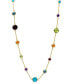 ფოტო #1 პროდუქტის EFFY® Multi-Gemstone (7-7/8 ct. t.w.) & Turquoise Bezel Statement Necklace in 14k Gold. 16" + 2" extender