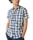Фото #3 товара Men's Ikat Plaid-Print Short Sleeve Shirt