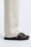 Фото #9 товара Кожаные сандалии с пряжками ZARA