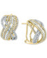 ფოტო #1 პროდუქტის EFFY® Diamond Baguette & Round Crossover Statement Earrings (1-1/2 ct. t.w.) in 14k Gold and White Gold