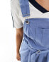 ASOS DESIGN dungaree playsuit with box pleat wrap skort in dusky blue Blau gedeckt, 44 - фото #2