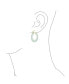 Фото #3 товара Light Green Natural Jade Green Round Bamboo Jade Hoop Earrings For Women Gold Plated Sterling Silver 1.2 Inch Diameter