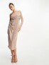 Фото #4 товара Вечернее платье Vesper – Золотистое миди с одно плечом