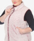 Фото #4 товара Plus Size Women's Zip Up Sherpa Vest Jacket