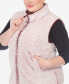 Plus Size Women's Zip Up Sherpa Vest Jacket