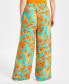 Фото #6 товара Petite Floral-Print High-Rise Wide-Leg Pants, Created for Macy's