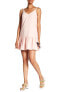 Фото #2 товара Trina Turk 163363 Women's V-Neck Peplum Hem Shift Dress Peach Cream Sz. 4