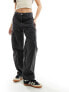 Mango oversized mom jeans in black