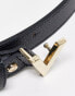 Фото #6 товара Valentino Divina belt in black with silver V buckle