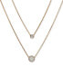 Фото #1 товара DKNY gold-Tone Crystal & Color Inlay Layered Pendant Necklace, 16" + 3" extender