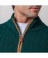 Men's Organic Half Zip Sweater with Suede Trim