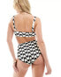 Фото #4 товара & Other Stories scoop neck bikini top in black & white wave print