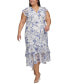 Фото #4 товара Plus Size Floral-Print Flutter-Sleeve Midi Dress