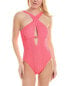 Фото #1 товара Becca By Rebecca Virtue Moon Ridge High-Neck One-Piece Women's Pink L