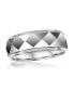 High Polished Diamond Design Faceted Tungsten Ring