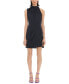 Women's Draped Mock Neck Mini Dress