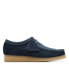 Фото #1 товара Clarks Wallabee 26172398 Mens Blue Suede Oxfords & Lace Ups Casual Shoes