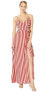 Flynn Skye 247695 Womens Striped V-Neck Wrap Dress Ruby Slipper Size Small