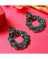 ფოტო #3 პროდუქტის Women's Green Embellished Circular Drop Earrings