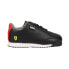 Фото #1 товара Puma Ferrari Roma Via Perforated Lace Up Toddler Boys Black Sneakers Casual Sho