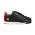 Puma Ferrari Roma Via Perforated Lace Up Toddler Boys Black Sneakers Casual Sho