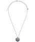 Фото #2 товара Lucky Brand silver-Tone Stone Hexagon 30" Adjustable Pendant Necklace