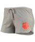 ფოტო #3 პროდუქტის Women's Orange, Gray Clemson Tigers Raglan Long Sleeve T-shirt and Shorts Sleep Set