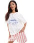 Pull&Bear nautical graphic t-shirt in ecru