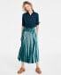 Фото #1 товара Women's Velvet Pleated Midi Skirt, Created for Macy's
